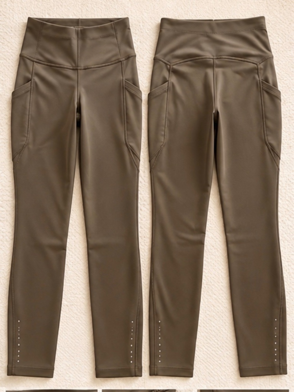 Lululemon Fast and Free High-Rise 25” Leggings Pockets Size 4 Taupe